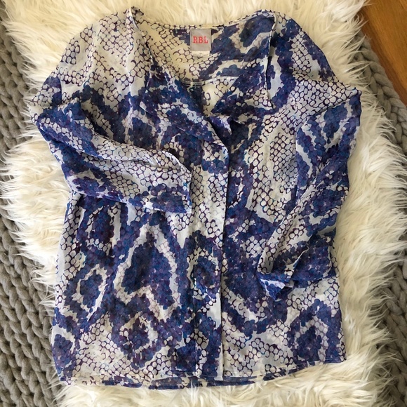 { RBL } Nordstrom Sheer Purple Ruffle Blouse - Picture 6 of 8